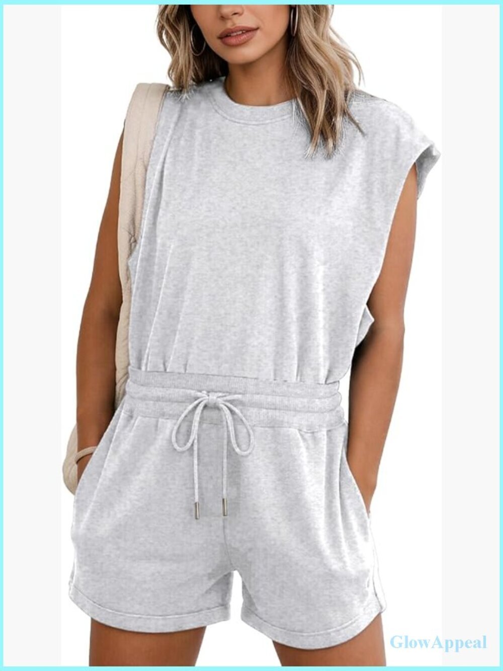 Casual Sleeveless Jumpsuit with Open Back & Pocket